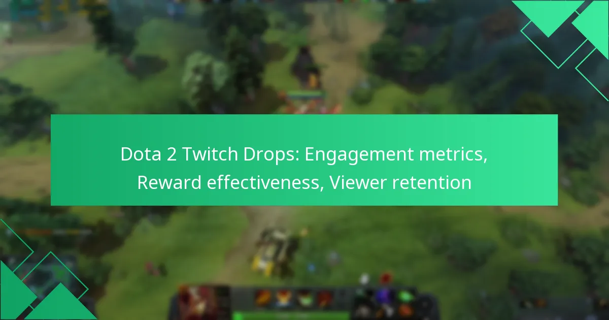 Dota 2 Twitch Drops: Engagement metrics, Reward effectiveness, Viewer retention
