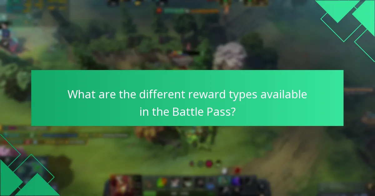 What are the different reward types available in the Battle Pass?